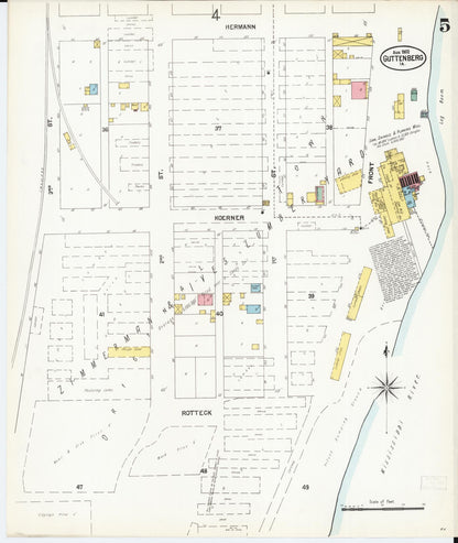 Sanborn Fire Insurance Map from Guttenberg, Clayton County, Iowa (1902), Sheet #0005 - Historic Sanborn Fire Insurance Map Print