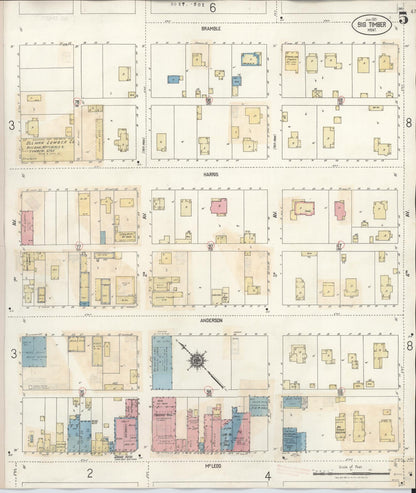Sanborn Fire Insurance Map from Big Timber, Sweet Grass County, Montana (1938), Sheet #0005 - Complete Map Set gallery image, historic Sanborn map, vintage wall art, Montana Montana
