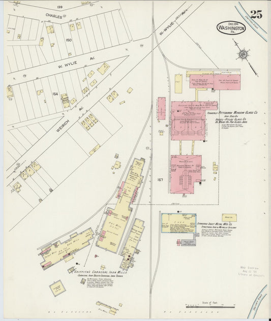 Sanborn Fire Insurance Map from Washington, Washington County, Pennsylvania (1914), Sheet #0025 - Historic Sanborn Fire Insurance Map Print, vintage old map wall art, antique decor, genealogy gift, Sanborn Fire Insurance Map from Washington Washington map