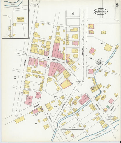 Sanborn Fire Insurance Map from Meyersdale, Somerset County, Pennsylvania (1904), Sheet #0003 - Complete Map Set gallery image, historic Sanborn map, vintage wall art, Pennsylvania Pennsylvania
