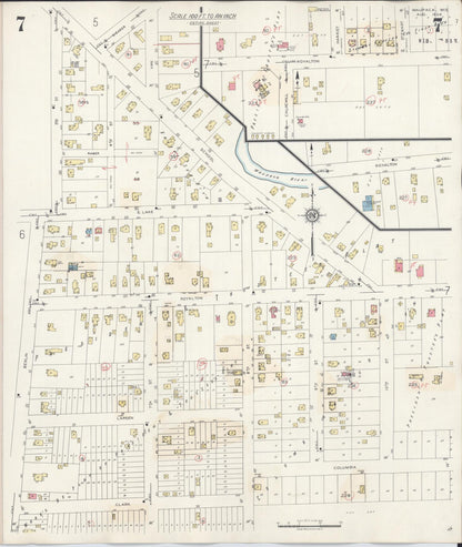 Sanborn Fire Insurance Map from Waupaca, Waupaca County, Wisconsin (1941), Sheet #0007 - Complete Map Set gallery image, historic Sanborn map, vintage wall art, Wisconsin Wisconsin