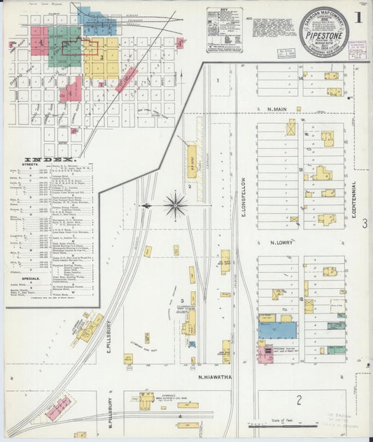 Sanborn Fire Insurance Map from Pipestone, Pipestone County, Minnesota. (1904) – Map View