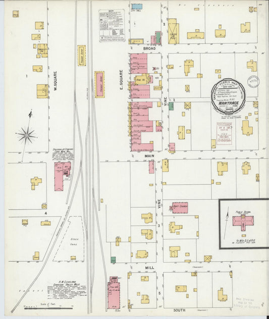 Sanborn Fire Insurance Map from Wartrace, Bedford County, Tennessee. (1899) – Historic Sanborn Fire Insurance Map Print