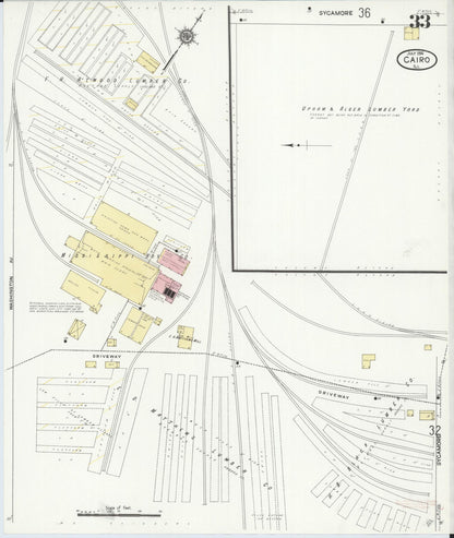 Sanborn Fire Insurance Map from Cairo, Alexander County, Illinois (1914), Sheet #0033 - Complete Map Set gallery image, historic Sanborn map, vintage wall art, Illinois Illinois