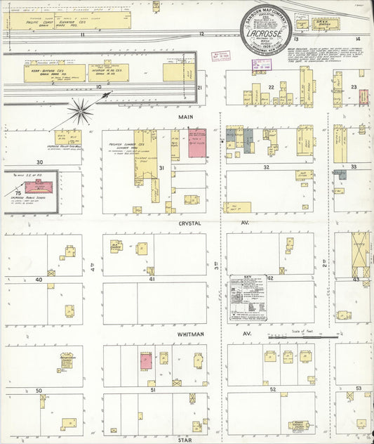 Sanborn Fire Insurance Map from La Crosse, Whitman County, Washington (1909), Sheet #0001 - Historic Sanborn Fire Insurance Map Print, vintage old map wall art, antique decor, genealogy gift, Washington Washington map