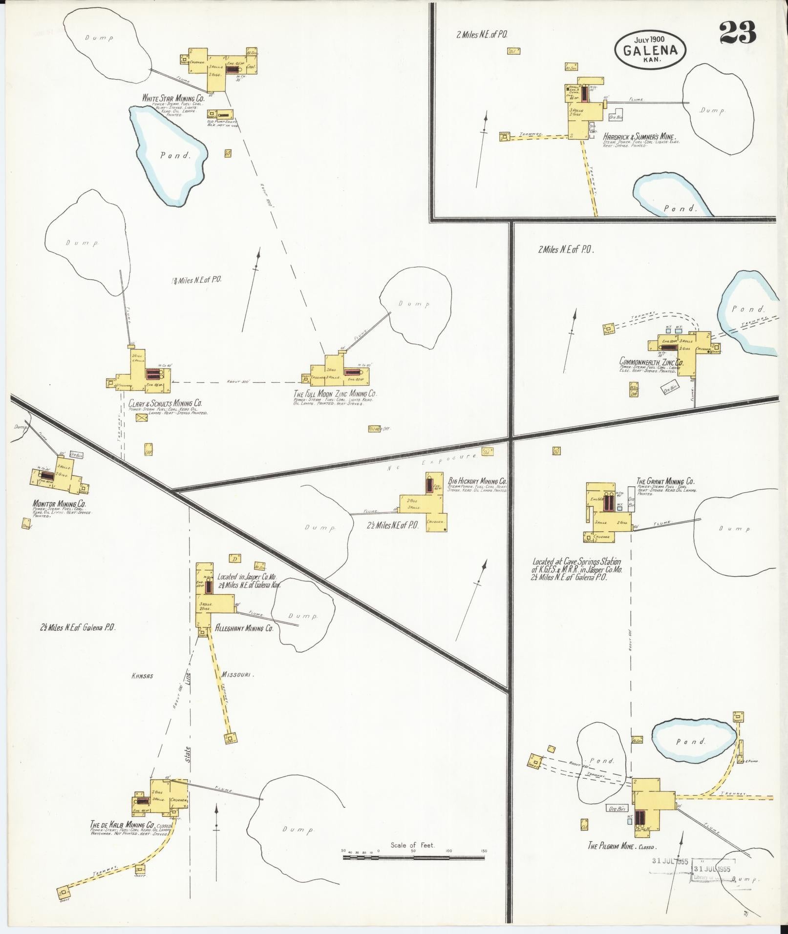 Sanborn Fire Insurance Map from Galena, Cherokee County, Kansas (1900), Sheet #0023 - Complete Map Set gallery image, historic Sanborn map, vintage wall art, Kansas Kansas