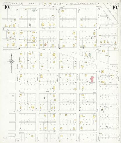 Sanborn Fire Insurance Map from Snyder, Scurry County, Texas (1936), Sheet #0010 - Historic Sanborn Fire Insurance Map Print, vintage old map wall art, antique decor, genealogy gift, Texas Texas map