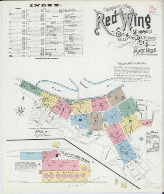 Sanborn Fire Insurance Map from Red Wing, Goodhue County, Minnesota. (1895) – Map View