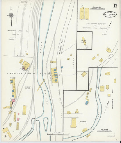 Sanborn Fire Insurance Map from Bellefonte, Centre County, Pennsylvania (1911), Sheet #0017 - Complete Map Set gallery image, historic Sanborn map, vintage wall art, Pennsylvania Pennsylvania