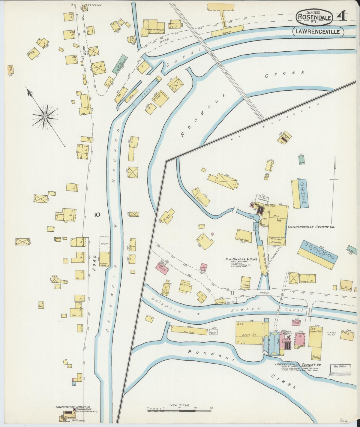 Sanborn Fire Insurance Map from Rosendale, Ulster County, New York (1892), Sheet #0004 - Complete Map Set gallery image, historic Sanborn map, vintage wall art, New York New York