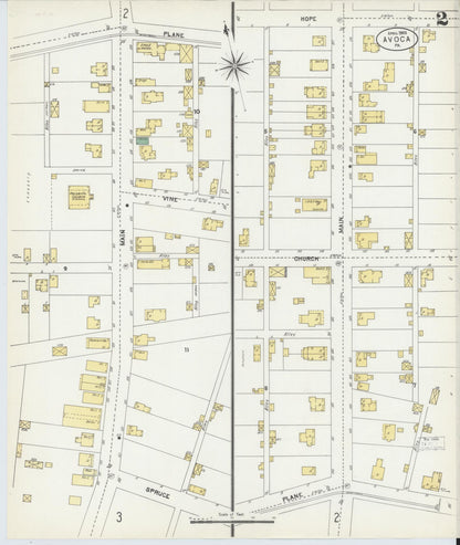 Sanborn Fire Insurance Map from Avoca, Luzerne County, Pennsylvania (1903), Sheet #0002 - Complete Map Set gallery image, historic Sanborn map, vintage wall art, Pennsylvania Pennsylvania