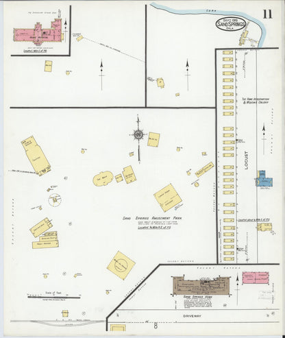 Sanborn Fire Insurance Map from Sand Springs, Tulsa County, Oklahoma (1919), Sheet #0011 - Complete Map Set gallery image, historic Sanborn map, vintage wall art, Oklahoma Oklahoma