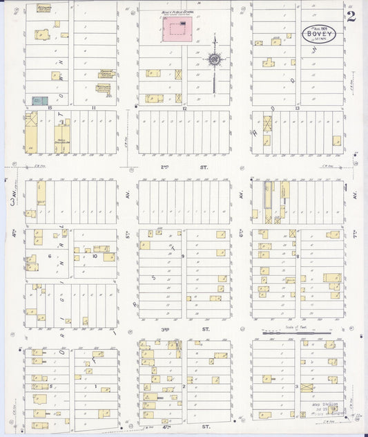 Sanborn Fire Insurance Map from Bovey, Itasca County, Minnesota (1909), Sheet #0002 - Historic Sanborn Fire Insurance Map Print, vintage old map wall art, antique decor, genealogy gift, Minnesota Minnesota map