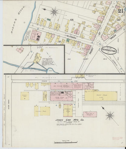 Sanborn Fire Insurance Map from Schenectady, Schenectady County, New York (1889), Sheet #0021 - Complete Map Set gallery image, historic Sanborn map, vintage wall art, New York New York