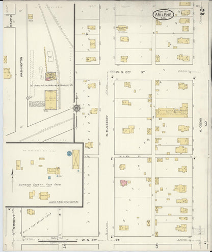 Sanborn Fire Insurance Map from Abilene, Dickinson County, Kansas (1917), Sheet #0002 - Complete Map Set gallery image, historic Sanborn map, vintage wall art, Kansas Kansas