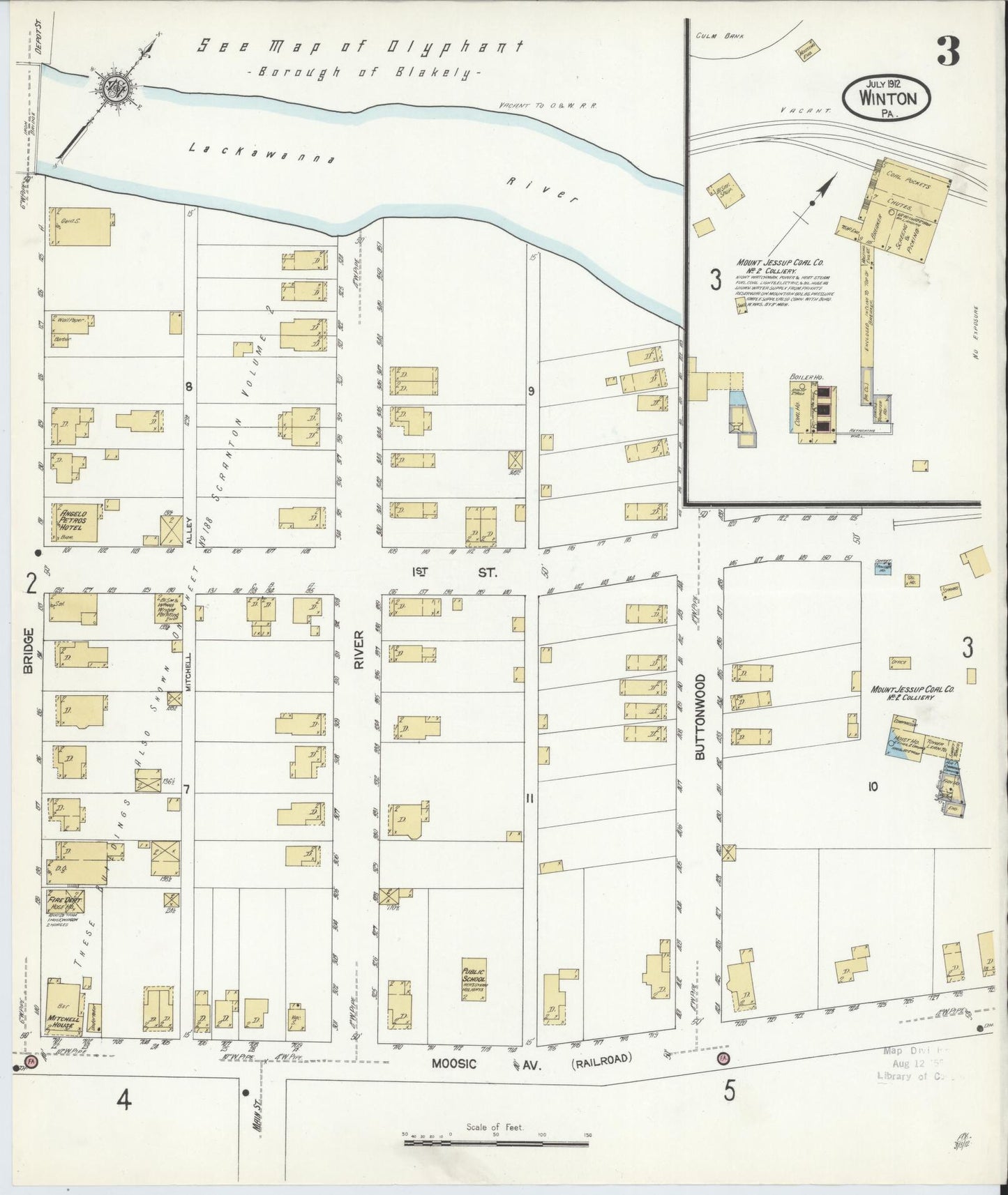 Sanborn Fire Insurance Map from Winton, Lackawanna County, Pennsylvania (1912), Sheet #0003 - Complete Map Set gallery image, historic Sanborn map, vintage wall art, Pennsylvania Pennsylvania