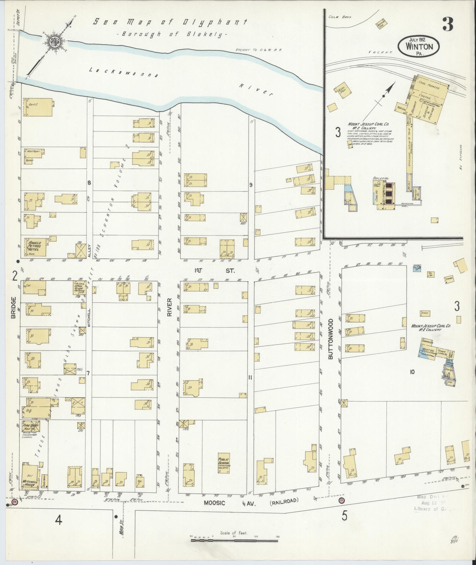 Sanborn Fire Insurance Map from Winton, Lackawanna County, Pennsylvania (1912), Sheet #0003 - Complete Map Set gallery image, historic Sanborn map, vintage wall art, Pennsylvania Pennsylvania