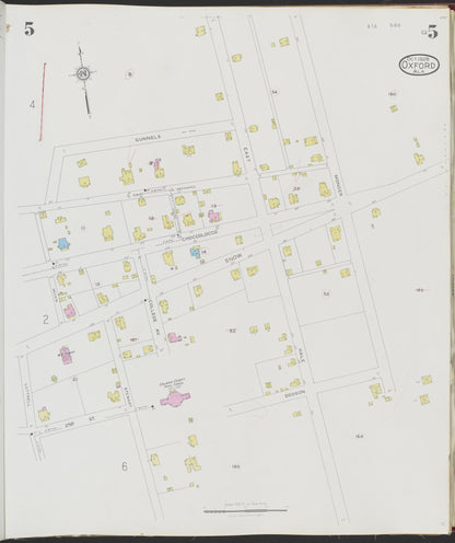 Sanborn Fire Insurance Map from Oxford, Calhoun County, Alabama (1928), Sheet #0005 - Complete Map Set gallery image, historic Sanborn map, vintage wall art, Alabama Alabama