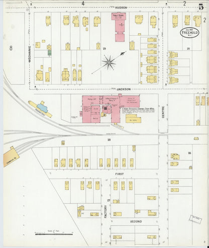 Sanborn Fire Insurance Map from Freehold, Monmouth County, New Jersey (1901), Sheet #0005 - Complete Map Set gallery image, historic Sanborn map, vintage wall art, New Jersey New Jersey
