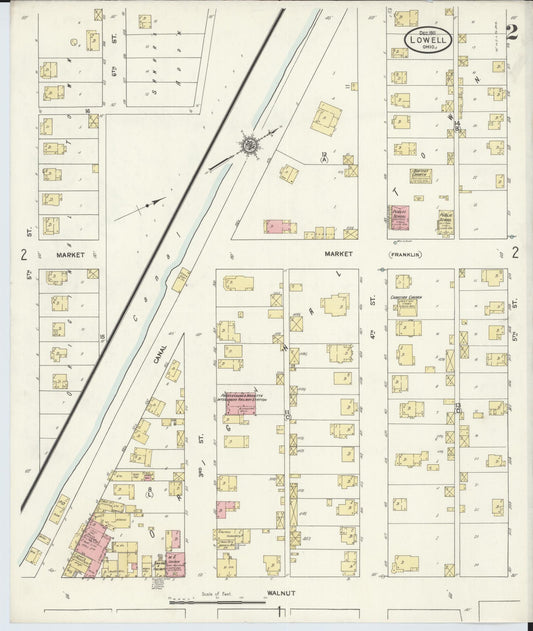 Sanborn Fire Insurance Map from Lowell, Washington County, Ohio (1911), Sheet #0002 - Historic Sanborn Fire Insurance Map Print, vintage old map wall art, antique decor, genealogy gift, Ohio Ohio map