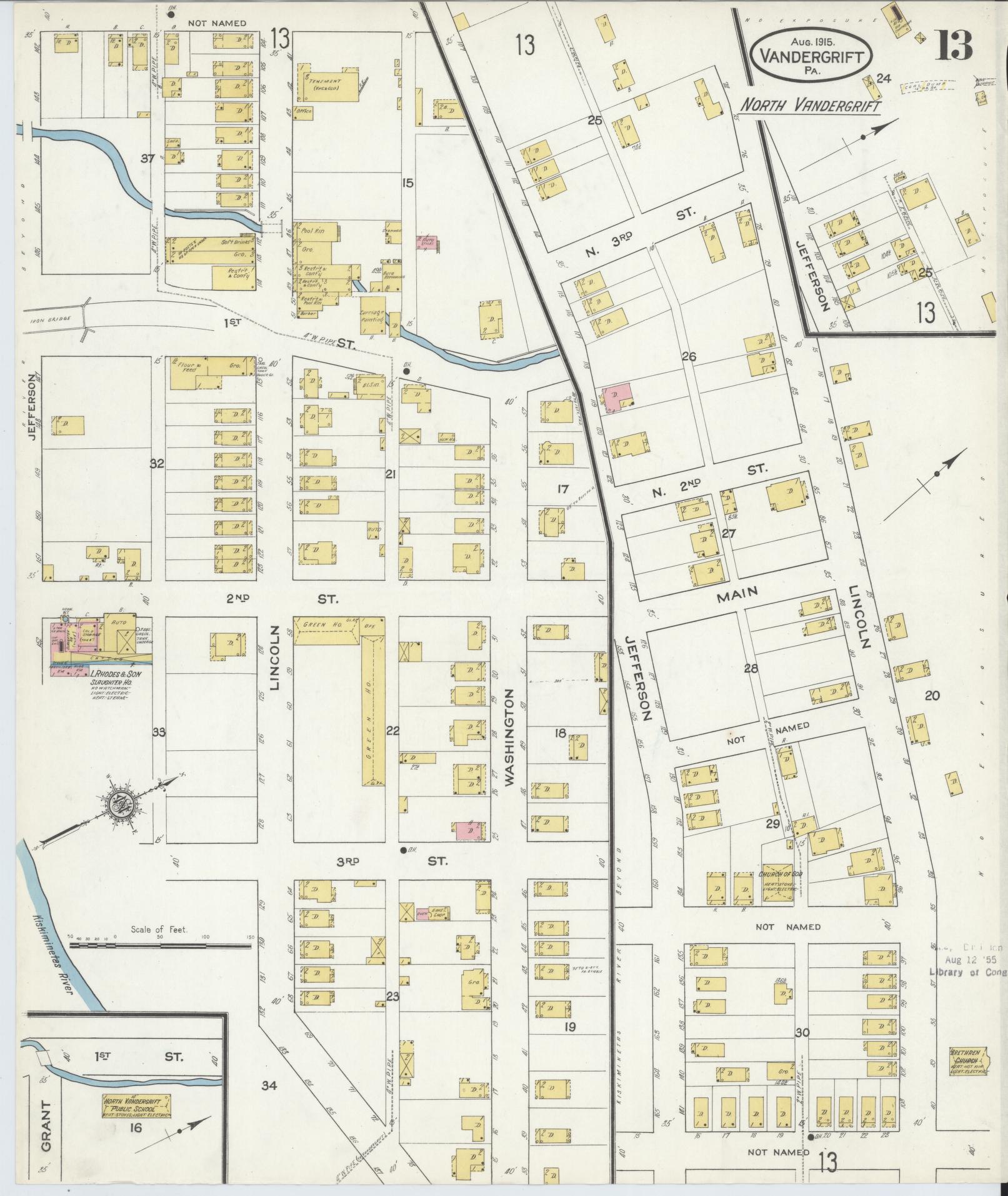 Sanborn Fire Insurance Map from Vandergrift, Westmoreland County, Pennsylvania (1915), Sheet #0013 - Complete Map Set gallery image, historic Sanborn map, vintage wall art, Pennsylvania Pennsylvania