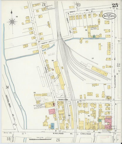 Sanborn Fire Insurance Map from White Plains, Westchester County, New York (1905), Sheet #0025 - Complete Map Set gallery image, historic Sanborn map, vintage wall art, New York New York