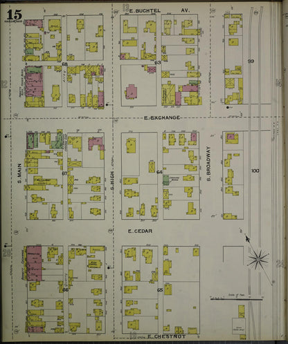 Sanborn Fire Insurance Map from Akron, Summit County, Ohio (1892), Sheet #0015 - Historic Sanborn Fire Insurance Map Print, vintage old map wall art, antique decor, genealogy gift, Ohio Ohio map