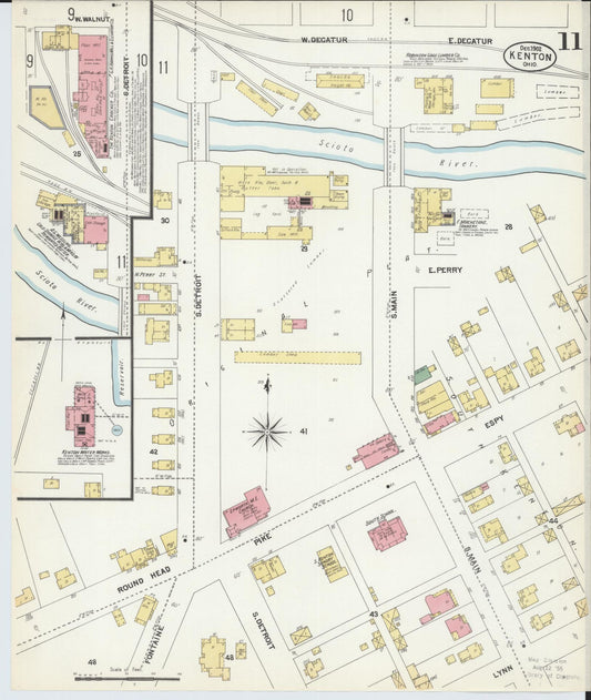Sanborn Fire Insurance Map from Kenton, Hardin County, Ohio (1902), Sheet #0011 - Historic Sanborn Fire Insurance Map Print, vintage old map wall art, antique decor, genealogy gift, Ohio Ohio map