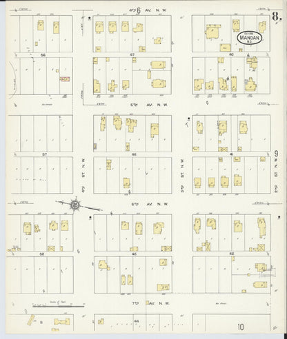Sanborn Fire Insurance Map from Mandan, Morton County, North Dakota (1913), Sheet #0008 - Complete Map Set gallery image, historic Sanborn map, vintage wall art, North Dakota North Dakota