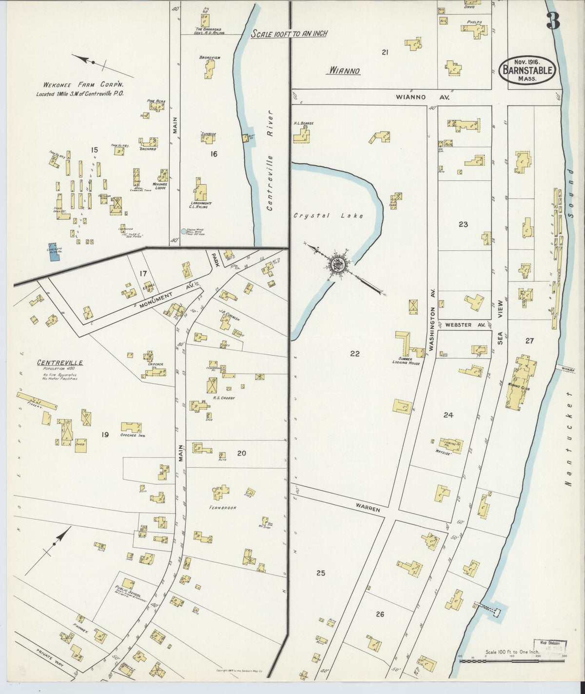 Barnstable Insurance Sanborn Fire Insurance Map from Barnstable, Barnstable County ...