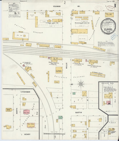 Sanborn Fire Insurance Map from Elmore, Faribault County, Minnesota (1899), Sheet #0001 - Complete Map Set gallery image, historic Sanborn map, vintage wall art, Minnesota Minnesota