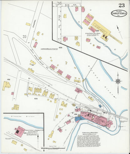 Sanborn Fire Insurance Map from Charlottesville, Independent Cities, Virginia (1920), Sheet #0023 - Complete Map Set gallery image, historic Sanborn map, vintage wall art, Virginia Virginia