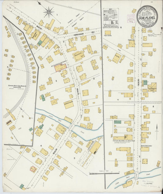 Sanborn Fire Insurance Map from Scalp Level, Somerset And Cambria County, Pennsylvania (1904), Sheet #0001 - Historic Sanborn Fire Insurance Map Print, vintage old map wall art, antique decor, genealogy gift, Pennsylvania Pennsylvania map