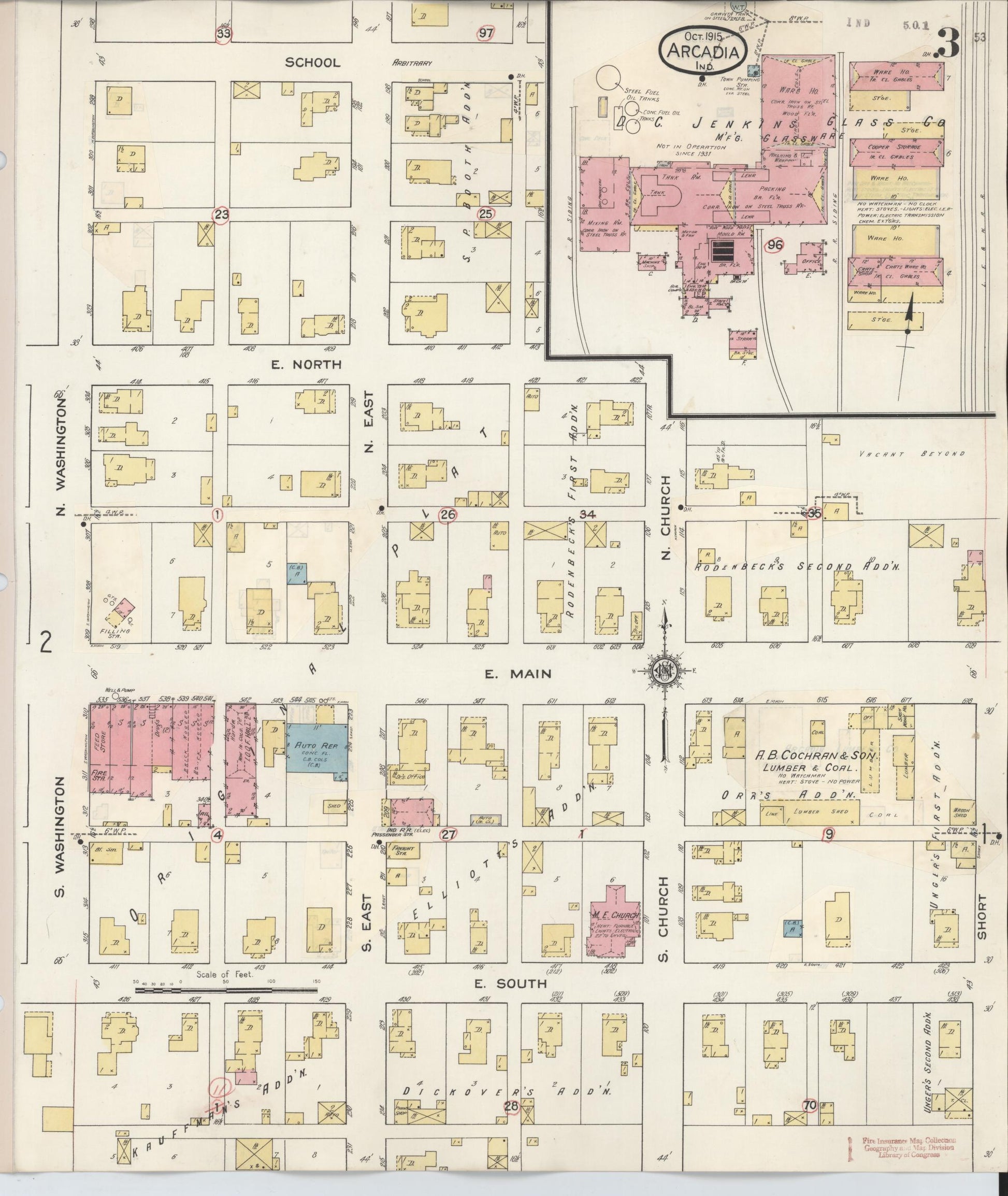 Sanborn Fire Insurance Map from Arcadia, Hamilton County, Indiana (1933), Sheet #0003 - Complete Map Set gallery image, historic Sanborn map, vintage wall art, Indiana Indiana