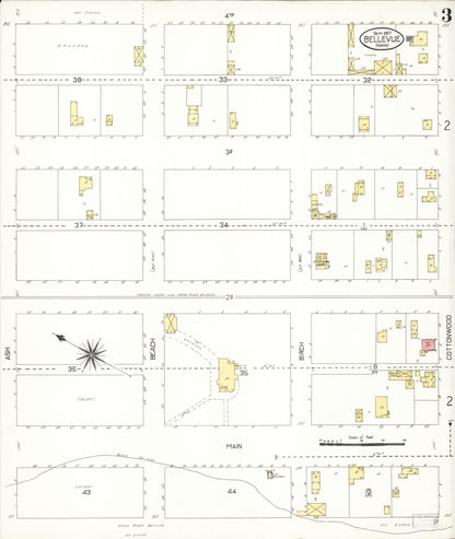 Sanborn Fire Insurance Map from Bellevue, Blaine County, Idaho (1907), Sheet #0003 - Complete Map Set gallery image, historic Sanborn map, vintage wall art, Idaho Idaho