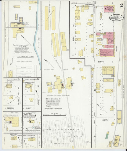 Sanborn Fire Insurance Map from Arkansas City, Desha County, Arkansas (1908), Sheet #0002 - Complete Map Set gallery image, historic Sanborn map, vintage wall art, Arkansas Arkansas