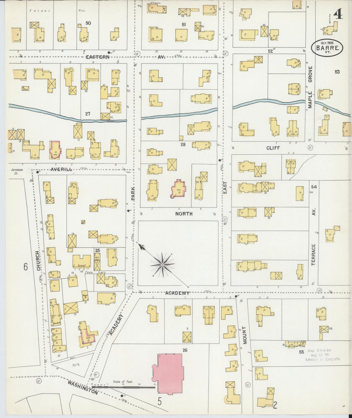 Sanborn Fire Insurance Map from Barre, Washington County, Vermont (1900), Sheet #0004 - Complete Map Set gallery image, historic Sanborn map, vintage wall art, Vermont Vermont