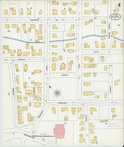 Sanborn Fire Insurance Map from Barre, Washington County, Vermont (1900), Sheet #0004 - Complete Map Set gallery image, historic Sanborn map, vintage wall art, Vermont Vermont