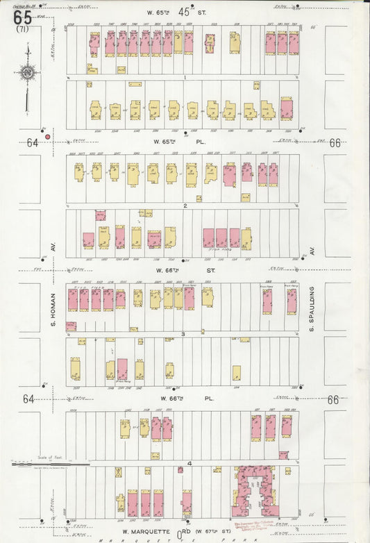 Sanborn Fire Insurance Map from Chicago, Cook County, Illinois (1920), Sheet #0065 - Historic Sanborn Fire Insurance Map Print, vintage old map wall art, antique decor, genealogy gift, Illinois Illinois map