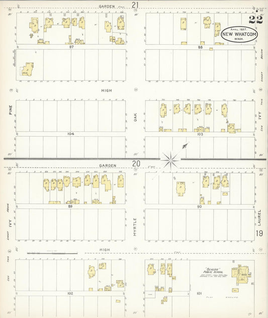 Sanborn Fire Insurance Map from New Whatcom, Whatcom County, Washington (1897), Sheet #0022 - Historic Sanborn Fire Insurance Map Print, vintage old map wall art, antique decor, genealogy gift, Washington Washington map