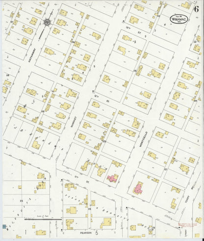 Sanborn Fire Insurance Map from Winamac, Pulaski County, Indiana (1911), Sheet #0006 - Historic Sanborn Fire Insurance Map Print, vintage old map wall art, antique decor, genealogy gift, Indiana Indiana map