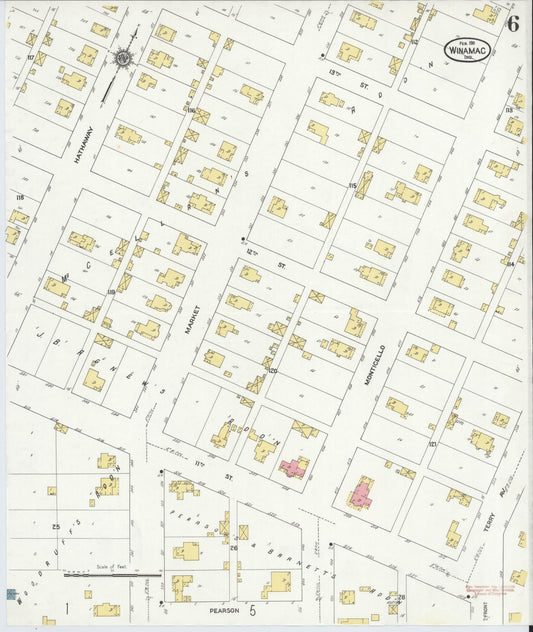 Sanborn Fire Insurance Map from Winamac, Pulaski County, Indiana (1911), Sheet #0006 - Historic Sanborn Fire Insurance Map Print, vintage old map wall art, antique decor, genealogy gift, Indiana Indiana map