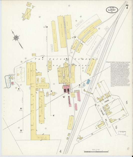 Sanborn Fire Insurance Map from Luray, Page County, Virginia (1912), Sheet #0007 - Historic Sanborn Fire Insurance Map Print, vintage old map wall art, antique decor, genealogy gift, Virginia Virginia map