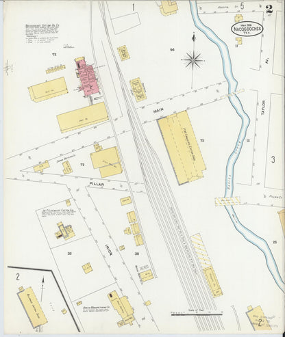 Sanborn Fire Insurance Map from Nacogdoches, Nacogdoches County, Texas (1906), Sheet #0002 - Complete Map Set gallery image, historic Sanborn map, vintage wall art, Texas Texas
