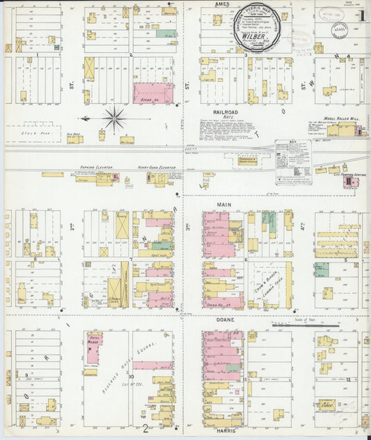 Sanborn Fire Insurance Map from Wilber, Saline County, Nebraska (1899), Sheet #0001 - Historic Sanborn Fire Insurance Map Print, vintage old map wall art, antique decor, genealogy gift, Nebraska Nebraska map