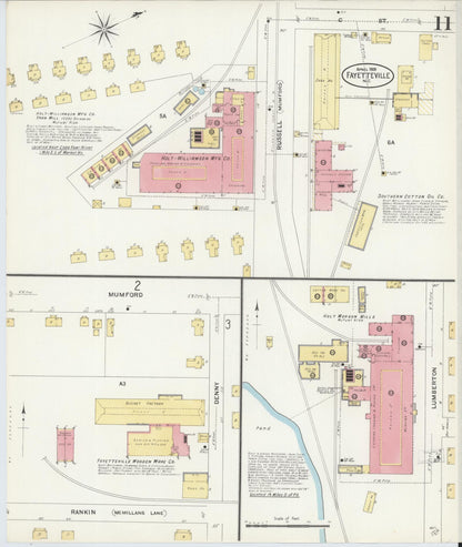 Sanborn Fire Insurance Map from Fayetteville, Cumberland County, North Carolina (1908), Sheet #0011 - Historic Sanborn Fire Insurance Map Print, vintage old map wall art, antique decor, genealogy gift, North Carolina North Carolina map