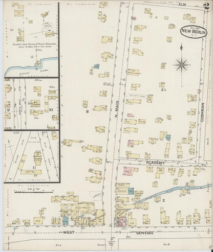 Sanborn Fire Insurance Map from New Berlin, Chenango County, New York (1887), Sheet #0002 - Complete Map Set gallery image, historic Sanborn map, vintage wall art, New York New York