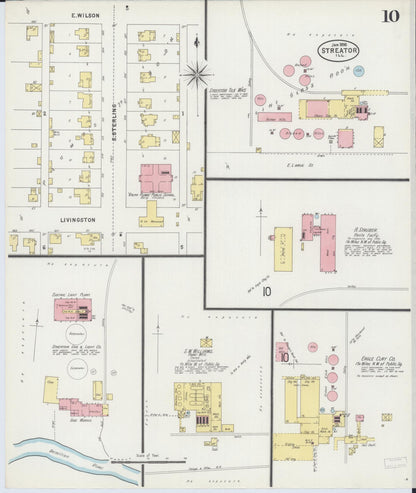 Sanborn Fire Insurance Map from Streator, La Salle County, Illinois (1898), Sheet #0010 - Complete Map Set gallery image, historic Sanborn map, vintage wall art, Illinois Illinois