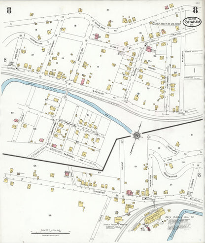 Sanborn Fire Insurance Map from Graham, Tazewell County, Virginia (1923), Sheet #0008 - Complete Map Set gallery image, historic Sanborn map, vintage wall art, Virginia Virginia