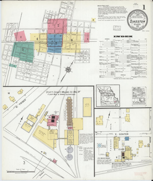 Sanborn Fire Insurance Map from Sikeston, Scott County, Missouri. (1919) – Historic Sanborn Fire Insurance Map Print